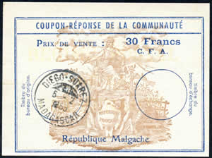 CRC 30 FCFA République Malgache