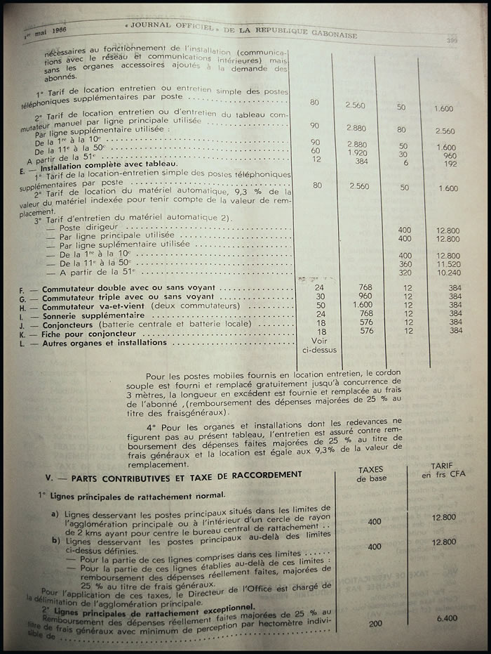 tarif postal du Gabon 1er mars 1966 page 10