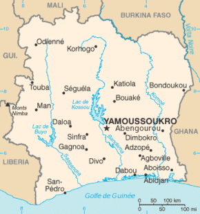 Carte Côte d'Ivoire