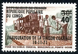 Timbre surchargé REPUBLIQUE POPULAIRE DU CONGO