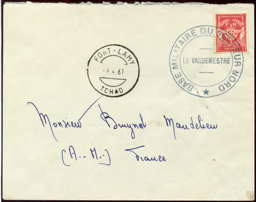 Lettre de militaires français au Tchad en 1961