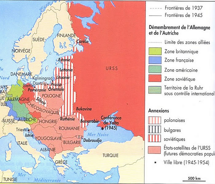 Modifications de frontières 1945