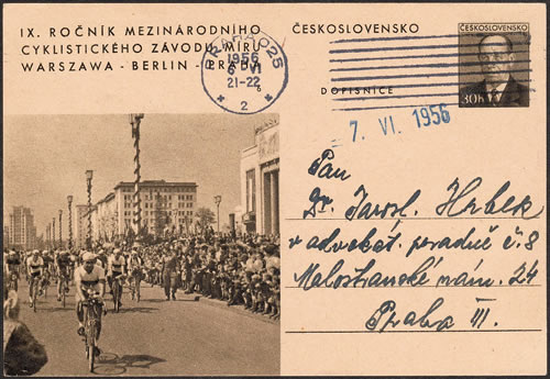 Entier postal course de la Paix 1956