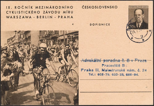 Entier Postal course de la Paix 1956