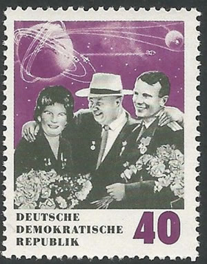 Krutschev Valentina Terechkova et Youri Gagarine