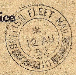 Cachet British Fleet mail Malte