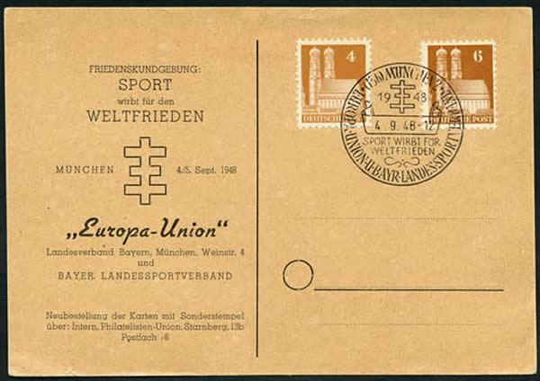 Europa-union et le Sport 1948 Munich