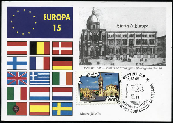 40ème anniversaire de la conférence de Messine  drapeau européen