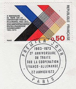FDC 10ème anniversaire du traité franco-allemand