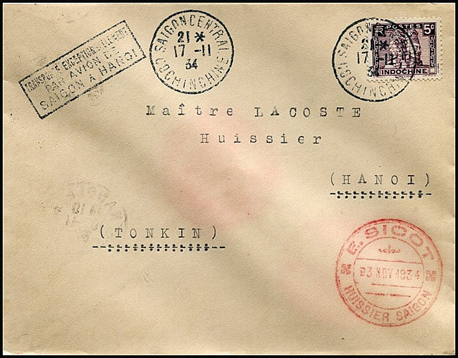 Vol Exceptionnel Saigon Hanoi novembre 1934