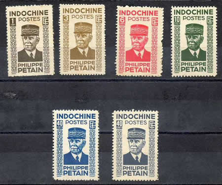 Série de timbres à l'effigie du Maréchal Pétain