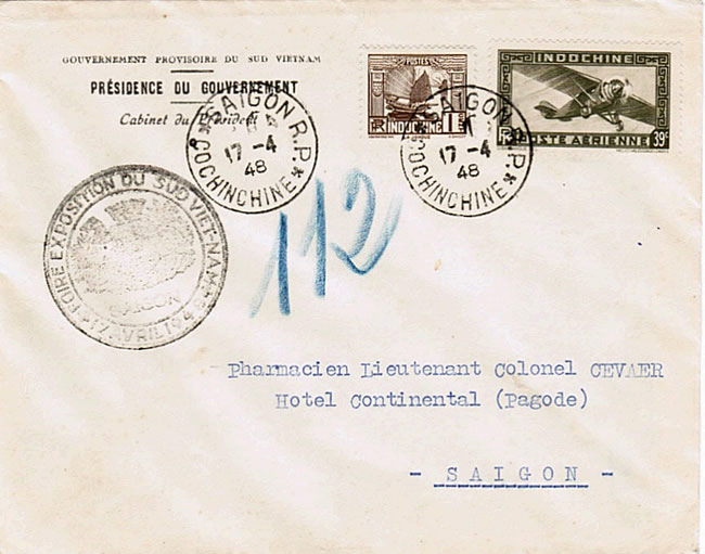 Lettre à entête de la Présidence du gouvernement provisoire du Viet-Nam