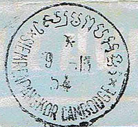 Cachet K3 d'Angkor 1954