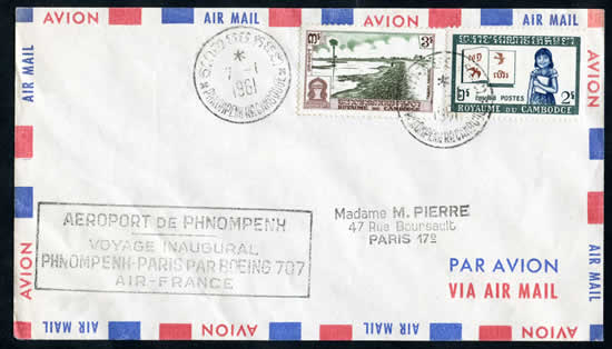 1er vol Phnom Penh Paris