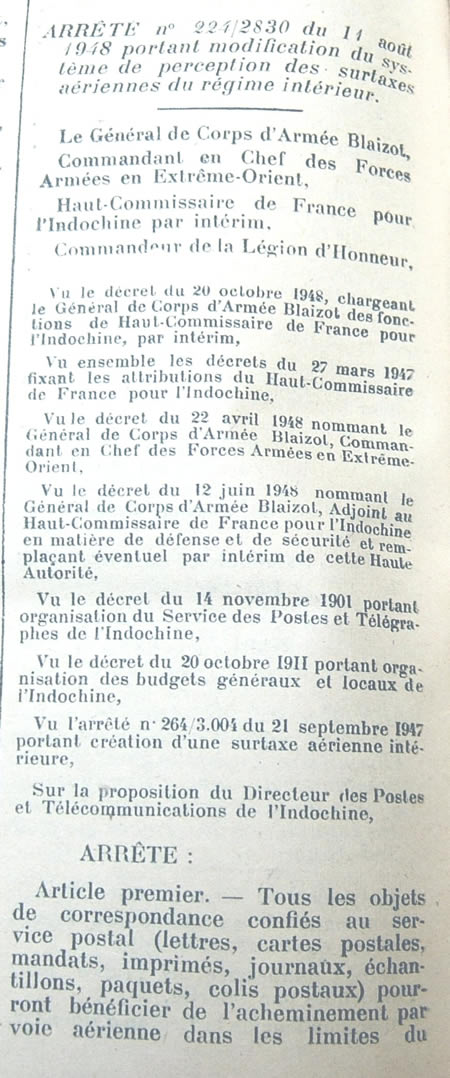 Tarif 11/8/48