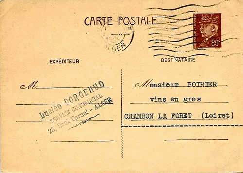 80c Pétain utilisée en Algérie