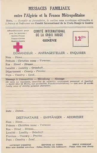 Formulaire Croix-Rouge 12F