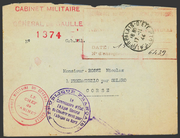 Cabinet du général de Gaulle Alger novembre 1944