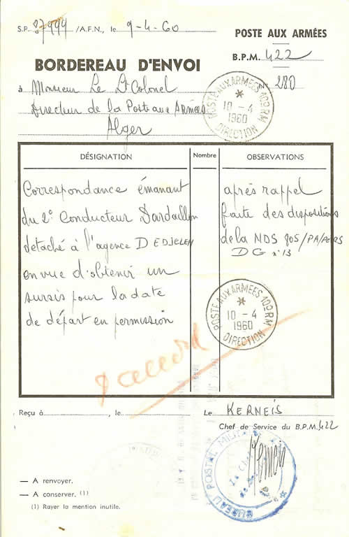 timbre-à-date 10eme region militaire